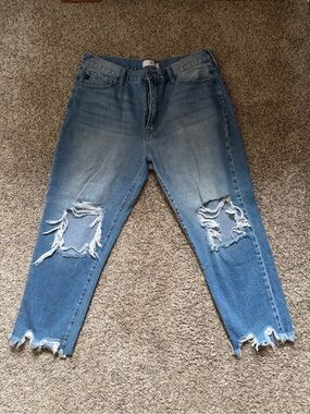 KanCan Light Blue Distressed Boyfriend Jeans
